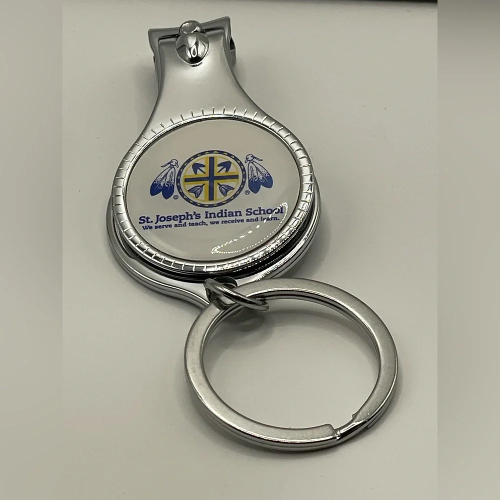 Saint Joseph Indian School Silver Nail Clipper Bottle Opener Keychain